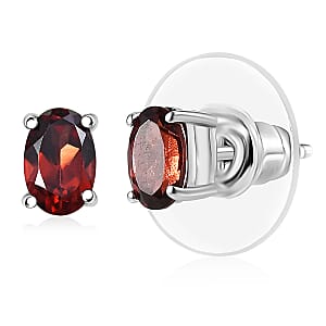 EverTrue Mozambique Garnet 1.15 ctw Earrings in Platinum Bond
