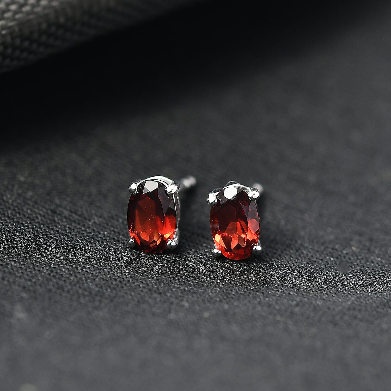 EverTrue Mozambique Garnet Earrings in Platinum Bond 1.15 ctw