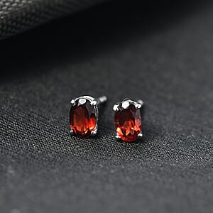 EverTrue Mozambique Garnet Earrings in Platinum Bond 1.15 ctw
