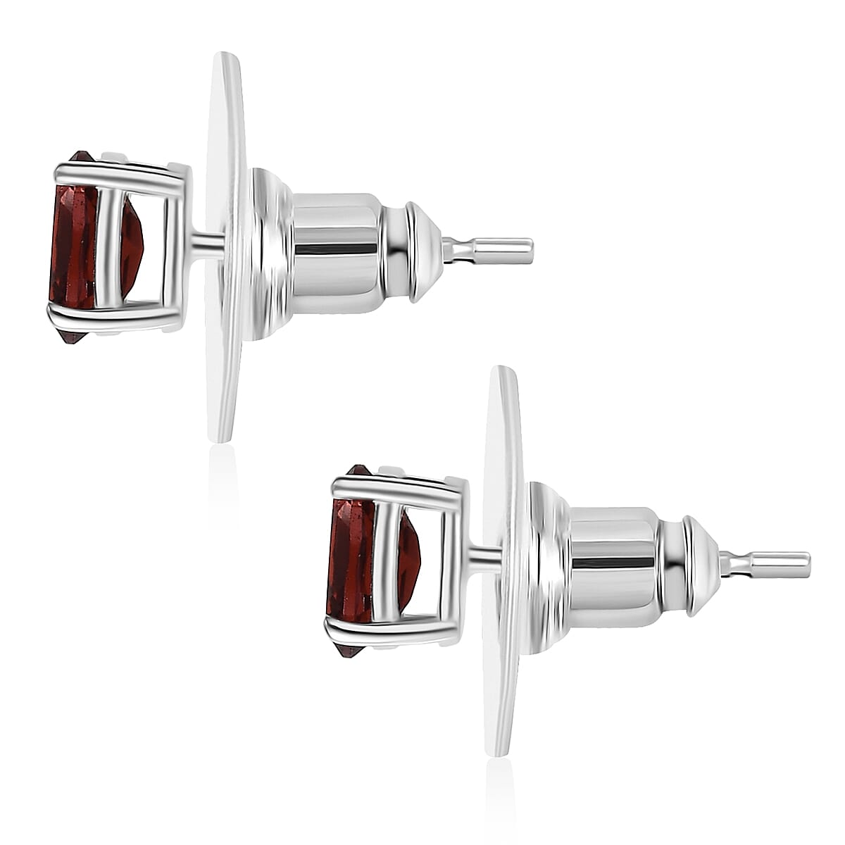 EverTrue Mozambique Garnet 1.15 ctw Earrings in Platinum Bond image number 4