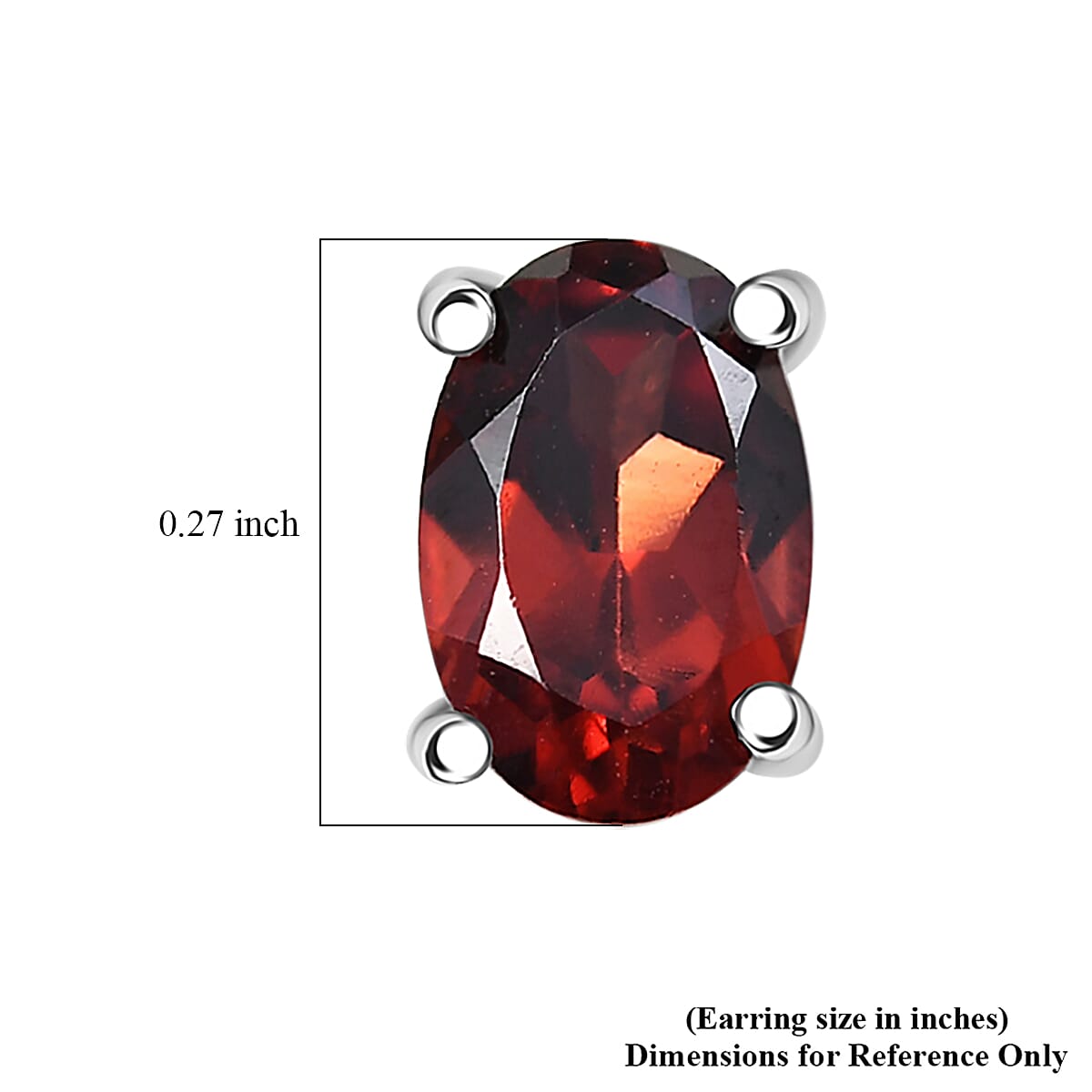 EverTrue Mozambique Garnet Earrings in Platinum Bond 1.15 ctw