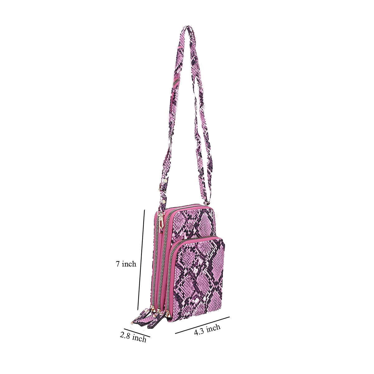 Purple Snake Print Faux Leather Shoulder Bag for Women with Matching Shoulder Strap , Messenger Bags , Designer Shoulder Bags , Side Bags for Women image number 4