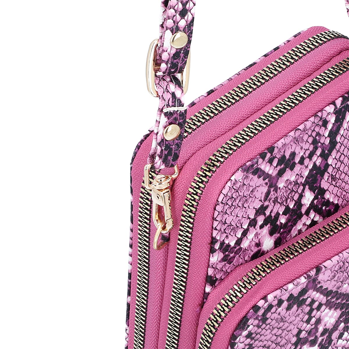 Purple Snake Print Faux Leather Shoulder Bag for Women with Matching Shoulder Strap , Messenger Bags , Designer Shoulder Bags , Side Bags for Women image number 5