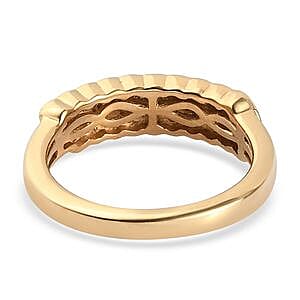 White Diamond 0.33 ctw Fancy Ring in Vermeil YG Over Sterling Silver (Size 6.5)