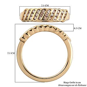 White Diamond 0.33 ctw Fancy Ring in Vermeil YG Over Sterling Silver (Size 6.5)