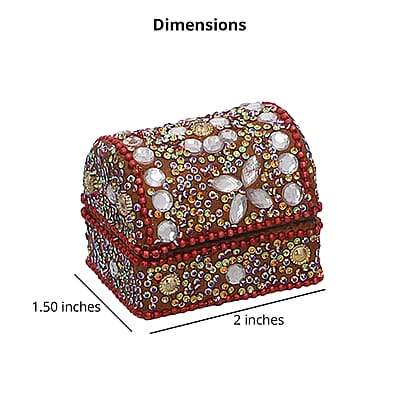 Handcrafted Set of 7 Multi Color Wooden Beaded Jewelry Box