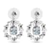 London Blue Topaz and Natural White Zircon Earrings in Platinum Over Sterling Silver 7.60 ctw image number 4