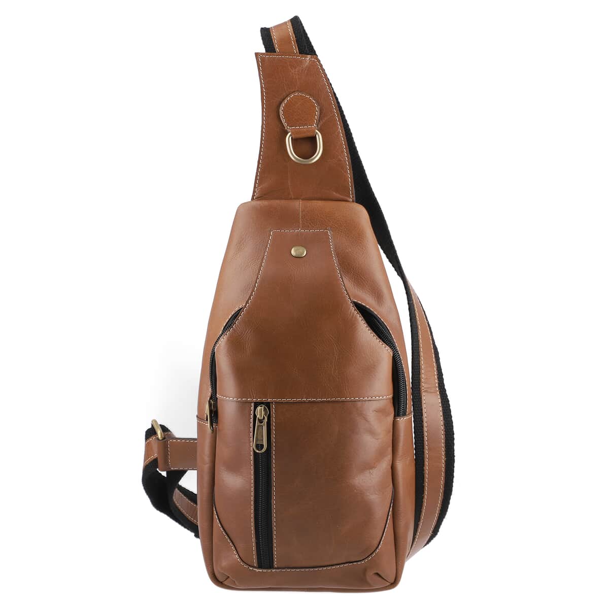 Beige Genuine Leather Anti Theft Backpack Bag image number 0