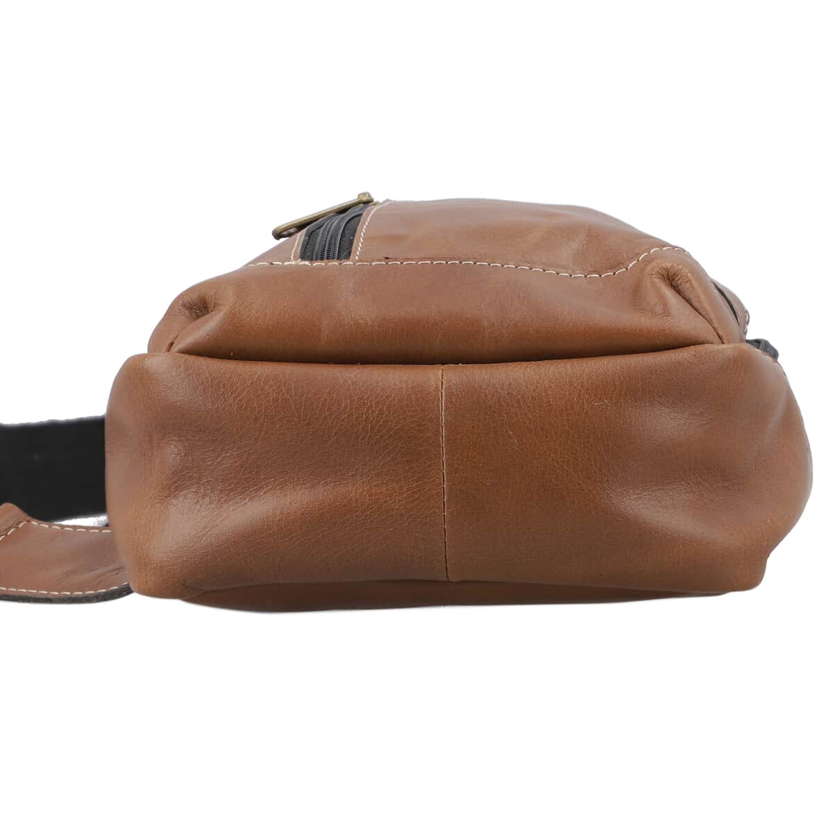 "100% Genuine Leather anti theft backpack bag Color: Beige Size: 5.9L x 3.2W x 8.66H inches " image number 4