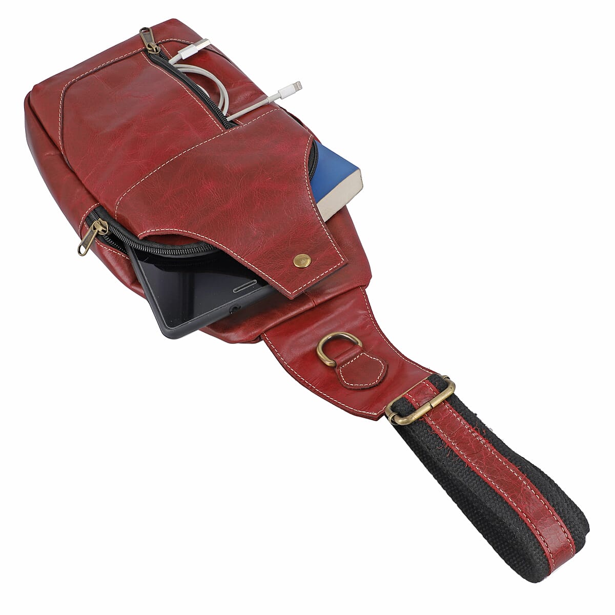 Cherry Genuine Leather Anti Theft Backpack Bag image number 5