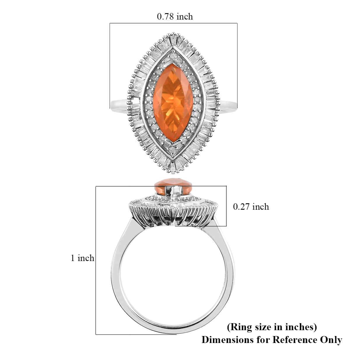 Salamanca Fire Opal and Diamond Double Halo Ring in Platinum Over Sterling Silver (Size 9.0) 1.75 ctw image number 5