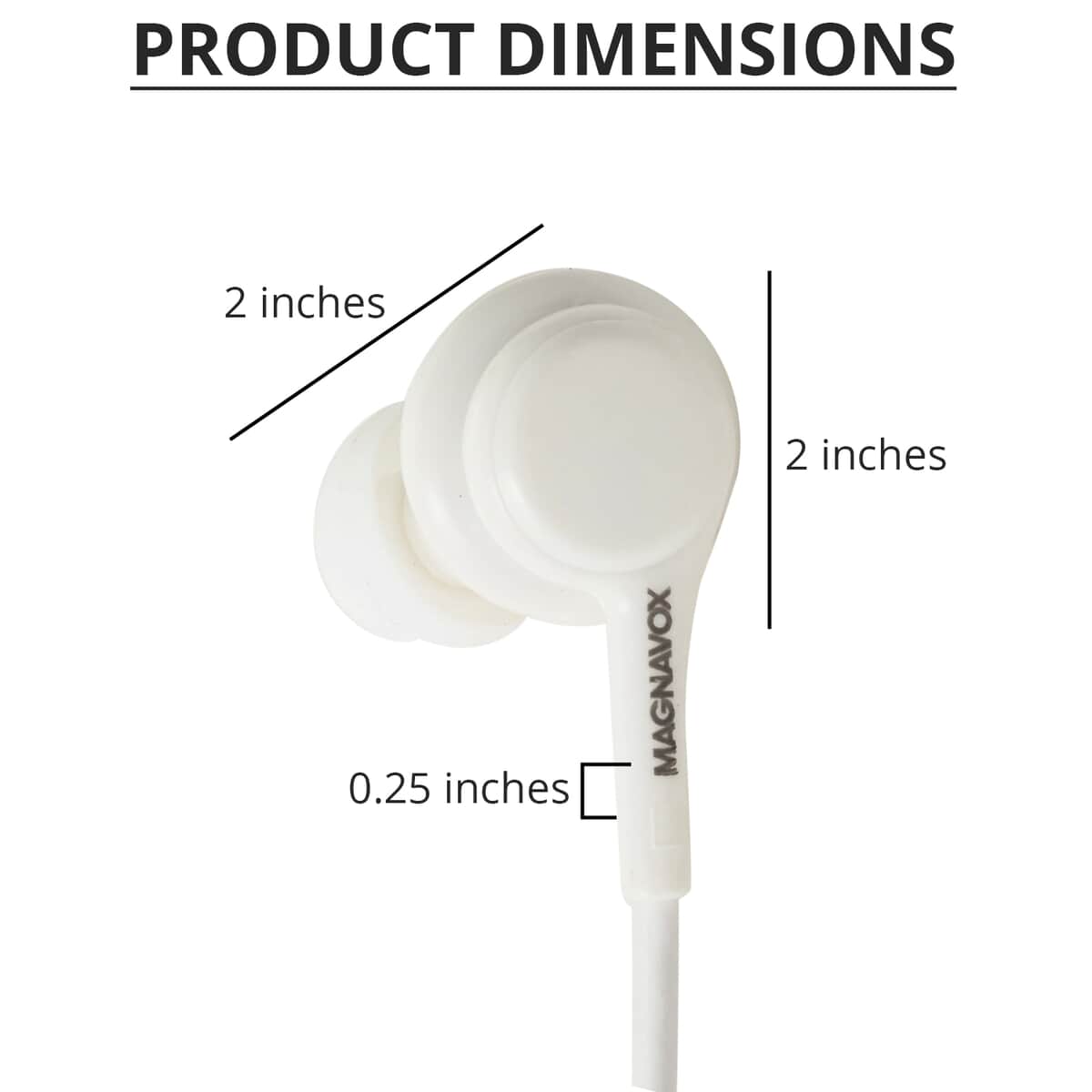 Magnavox Extreme Bass Bluetooth Earbuds with Microphone - White image number 3