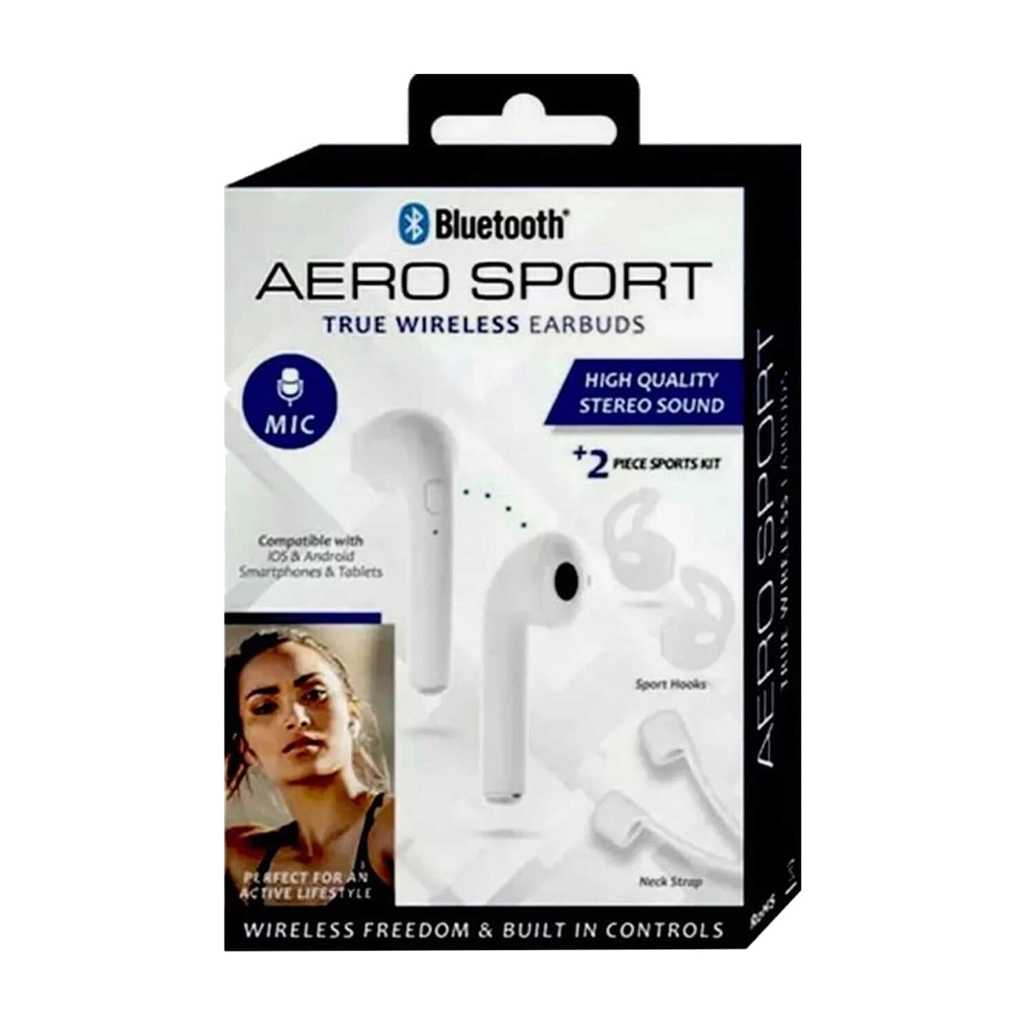 Buy Aero Sport True Wireless Bluetooth Earbuds White at ShopLC