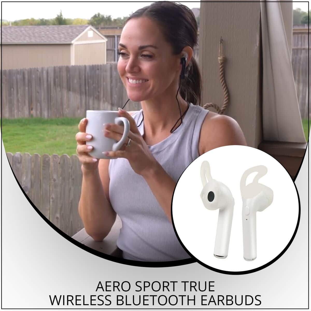 Aero Sport True Wireless Bluetooth Earbuds - White image number 1