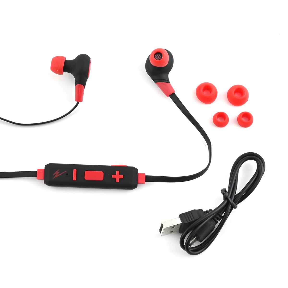 iHip Warrior Red and Black Bluetooth Sport Earbuds, Best Workout Earbuds For Running, Foldable Earbuds image number 0