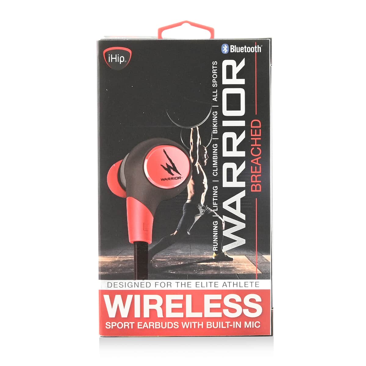 iHip Warrior Red and Black Bluetooth Sport Earbuds, Best Workout Earbuds For Running, Foldable Earbuds image number 6