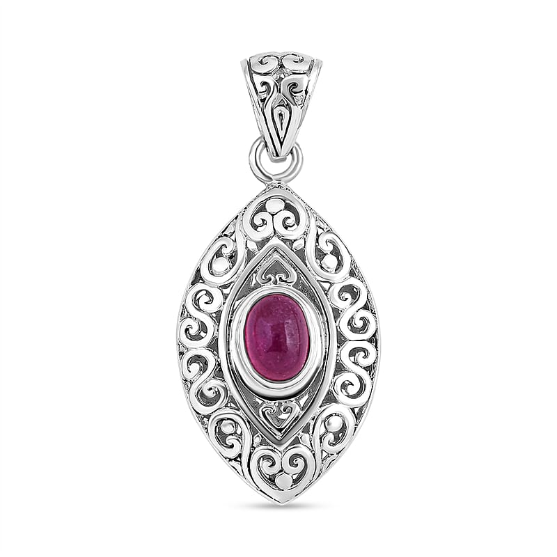 Niassa Ruby (FF) 1.70 ctw Pendant in Sterling Silver