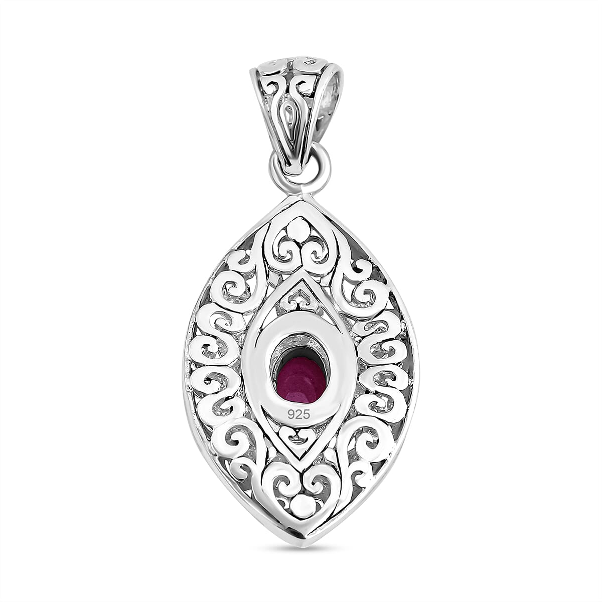 Niassa Ruby (FF) 1.70 ctw Pendant in Sterling Silver