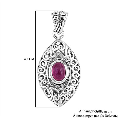 Niassa Ruby (FF) 1.70 ctw Pendant in Sterling Silver