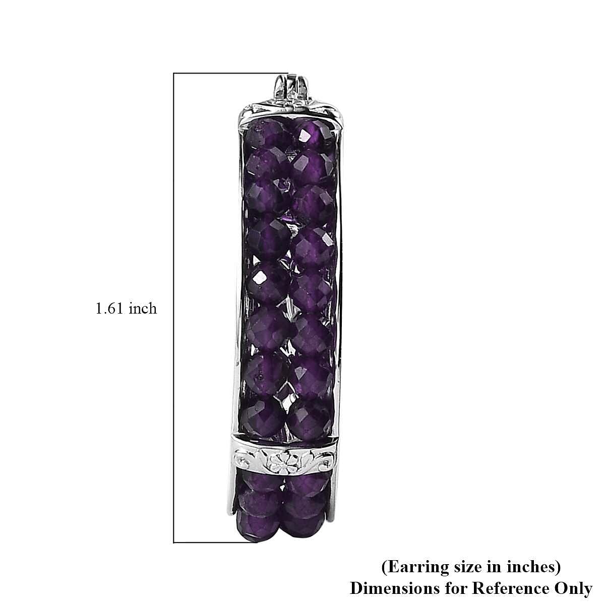 Karis African Amethyst Hoop Earrings in Platinum Bond 15.00 ctw