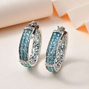 Karis Betroka Blue Apatite Earrings in Platinum Bond 24.00 ctw