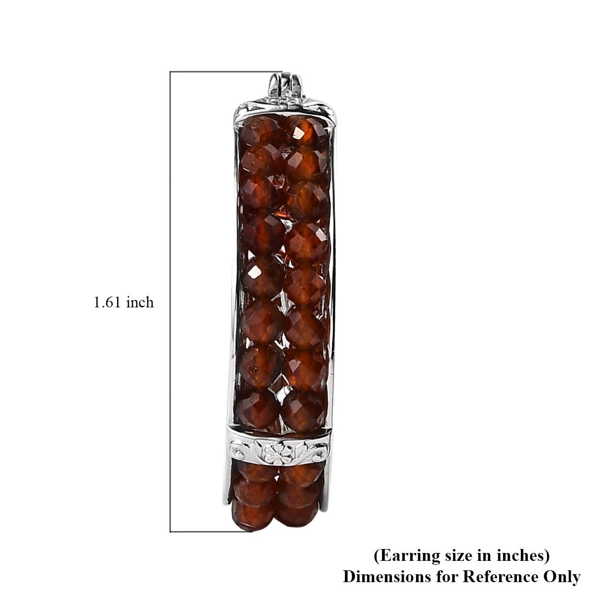 Karis Hessonite Garnet Hoop Earrings in Platinum Bond 15.00 ctw image number 4