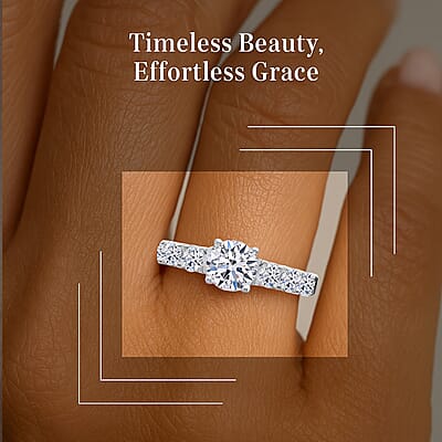 14K White Gold Luxuriant Lab Grown Diamond G-H VS Ring (Size 10.0) 1.15 ctw