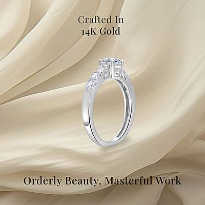 14K White Gold Luxuriant Lab Grown Diamond G-H VS Ring (Size 10.0) 1.15 ctw