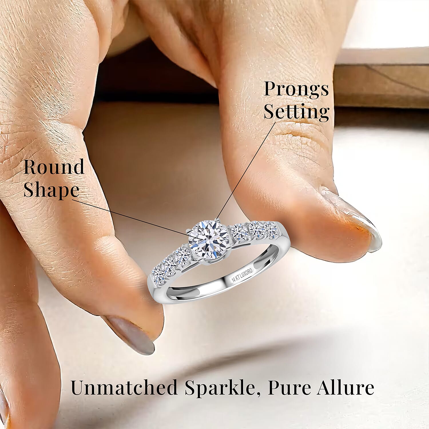 14K White Gold Luxuriant Lab Grown Diamond G-H VS Ring (Size 10.0) 1.15 ctw
