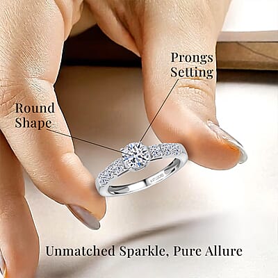 14K White Gold Luxuriant Lab Grown Diamond G-H VS Ring (Size 10.0) 1.15 ctw