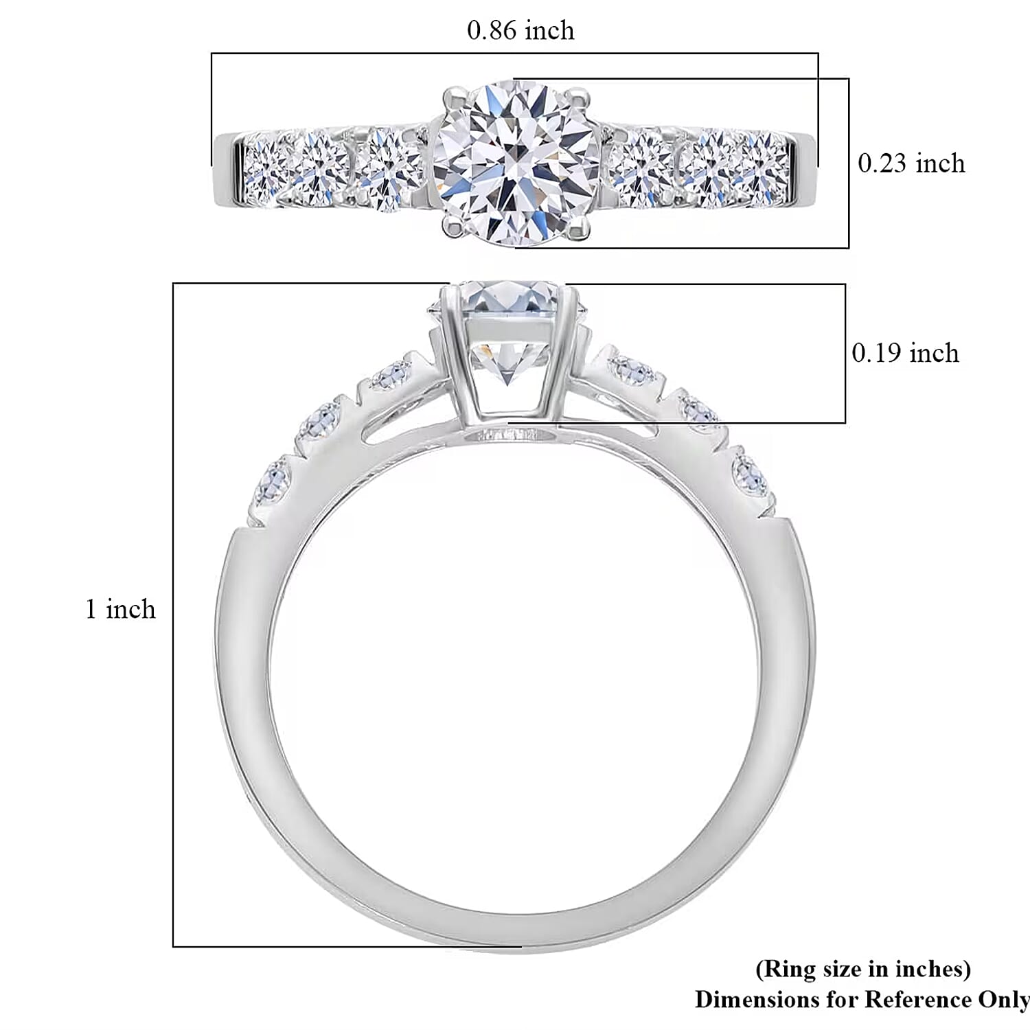 14K White Gold Luxuriant Lab Grown Diamond G-H VS Ring (Size 10.0) 1.15 ctw