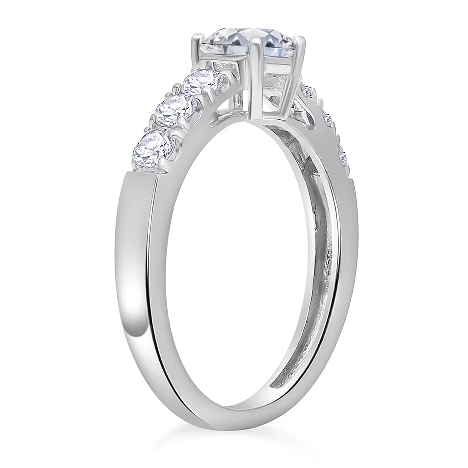 14K White Gold Luxuriant Lab Grown Diamond G-H VS Ring (Size 10.0) 1.15 ctw