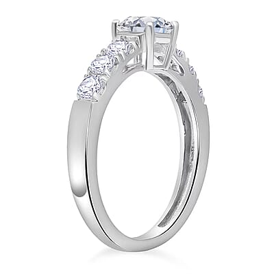 14K White Gold Luxuriant Lab Grown Diamond G-H VS Ring (Size 10.0) 1.15 ctw