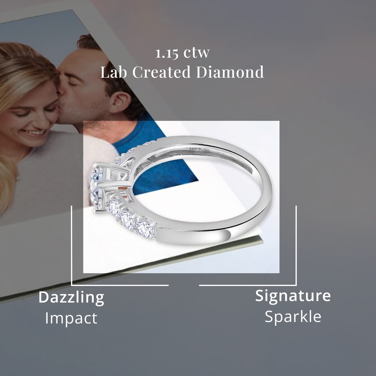 14K White Gold Luxuriant Lab Grown Diamond G-H VS Ring (Size 6.0) 1.15 ctw image number 4