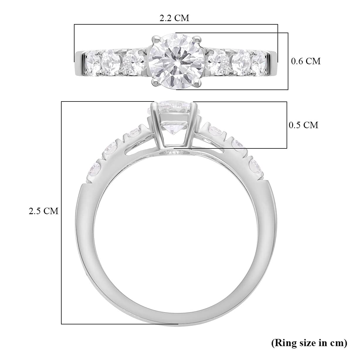 Luxoro 14K White Gold Lab Grown Diamond G-H VS Ring (Size 9.0) 1.15 ctw image number 5
