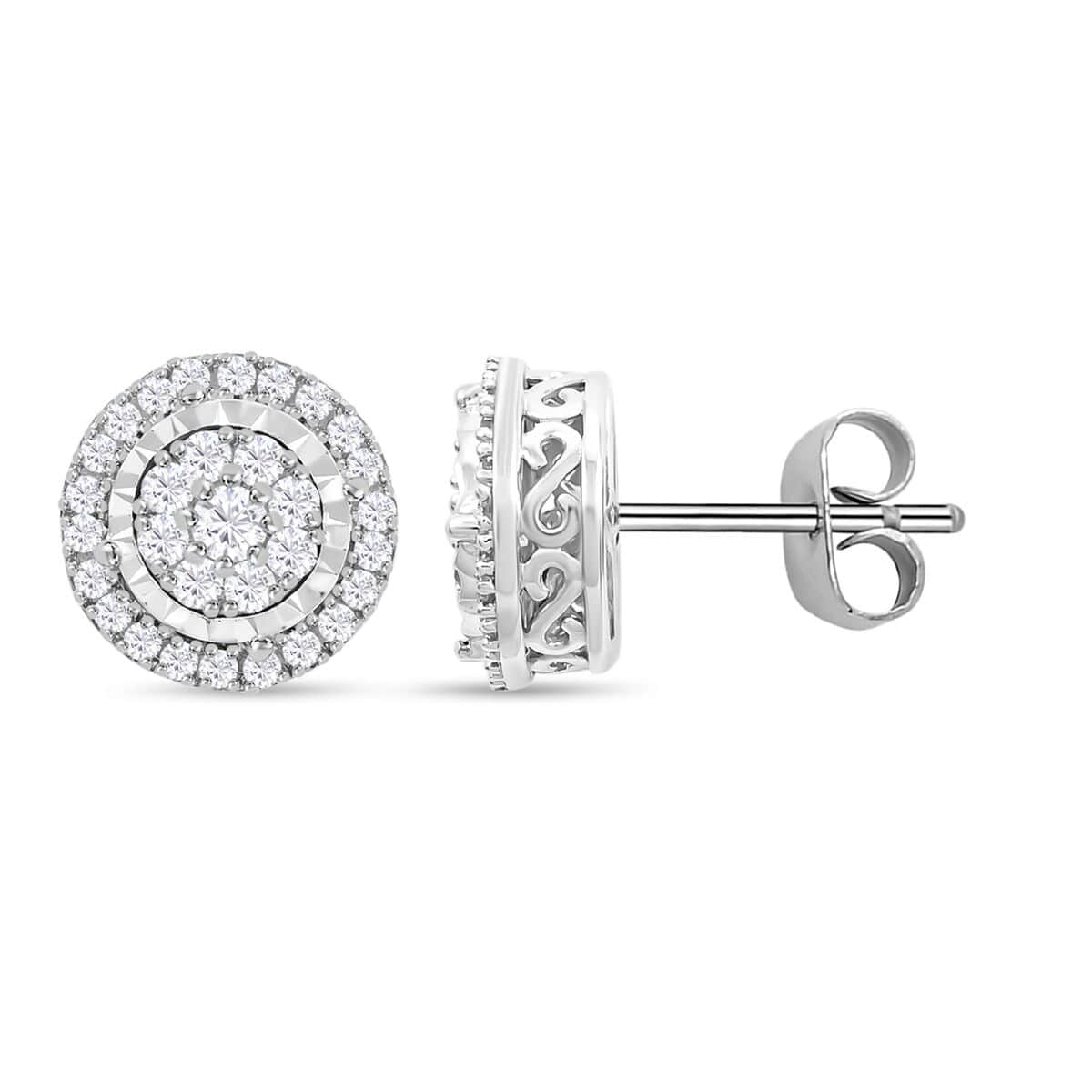 10K White Gold Diamond G-H I2 Stud Earrings 0.50 ctw image number 0