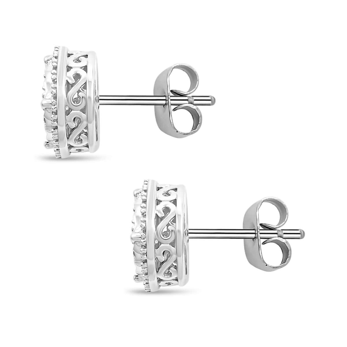 10K White Gold Diamond G-H I2 Stud Earrings 0.50 ctw image number 3