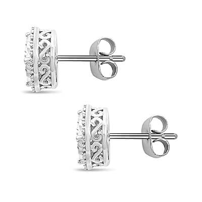 10K White Gold Diamond G-H I2 Stud Earrings 0.50 ctw