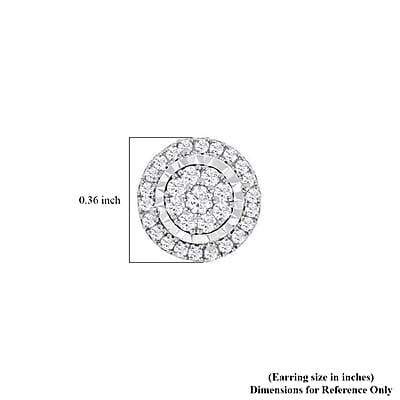 10K White Gold Diamond G-H I2 Stud Earrings 0.50 ctw