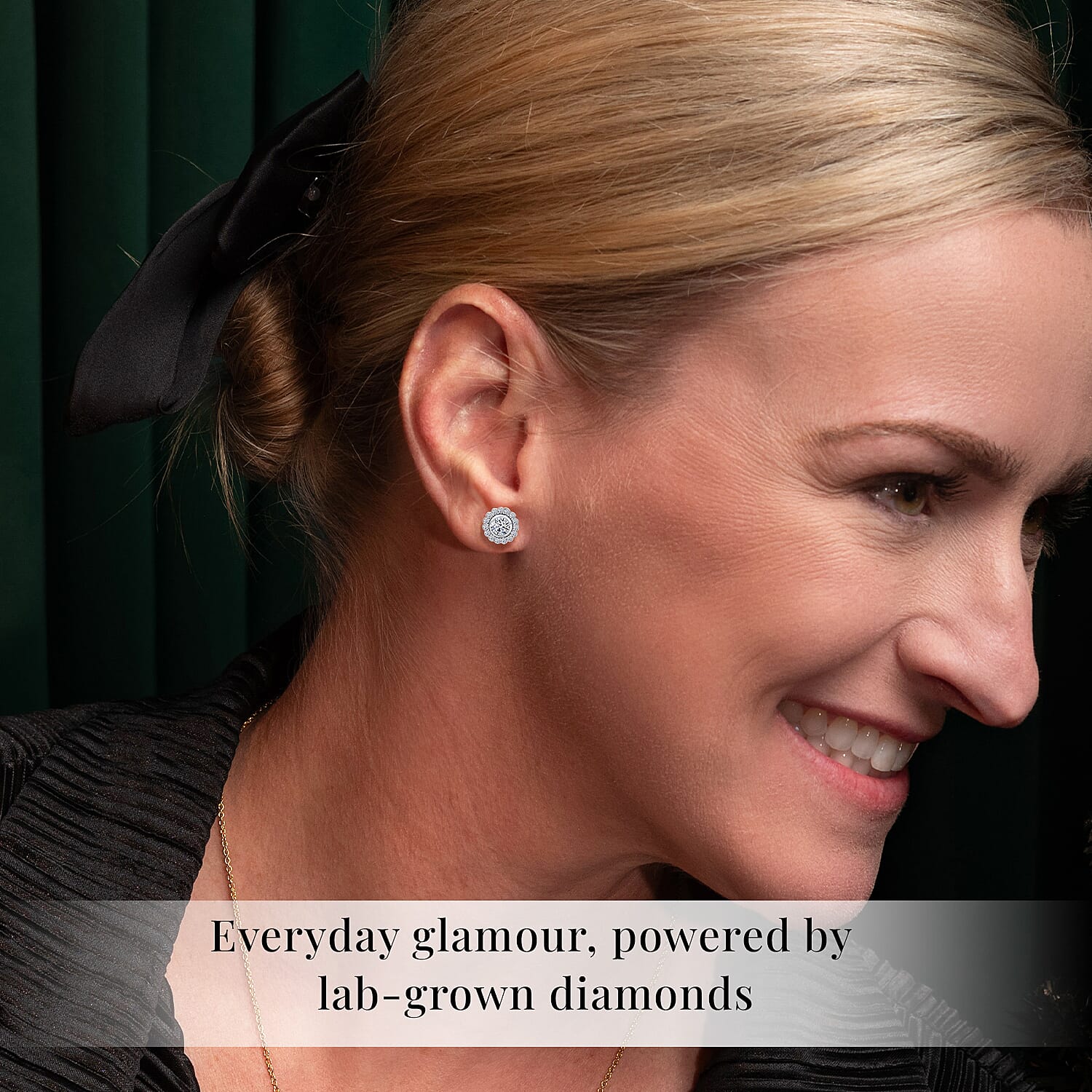 14K White Gold Luxuriant Lab Grown Diamond E-F VS Halo Stud Earrings 1.50 ctw