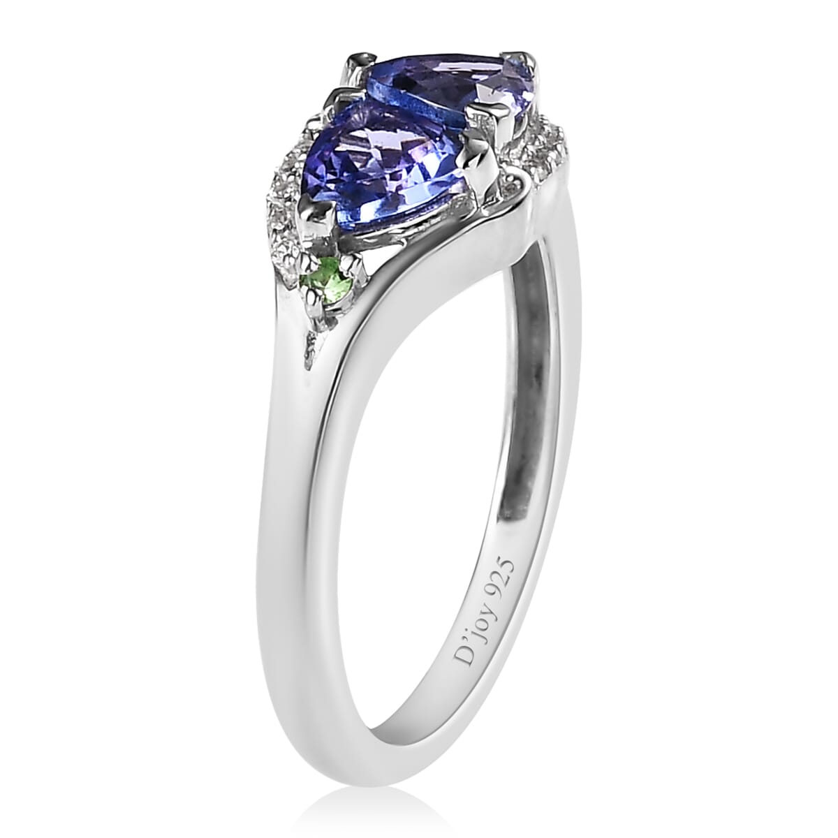 Tanzanite, Multi Gemstone Ring in Platinum Over Sterling Silver (Size 10.0) 1.00 ctw image number 3