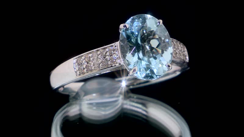Certified & Appraised Luxoro 14K White Gold AAA Santa Maria Aquamarine and G-H I2 Diamond Ring 2.50 ctw