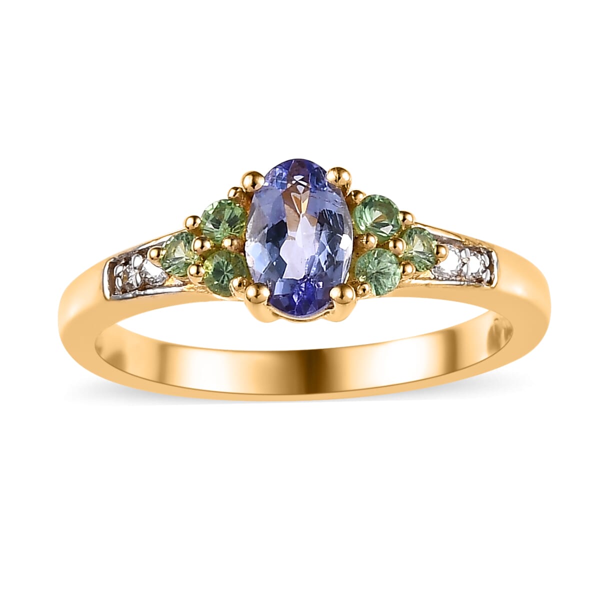 Tanzanite and Multi Gemstone Ring in Vermeil Yellow Gold Over Sterling Silver 0.75 ctw image number 0