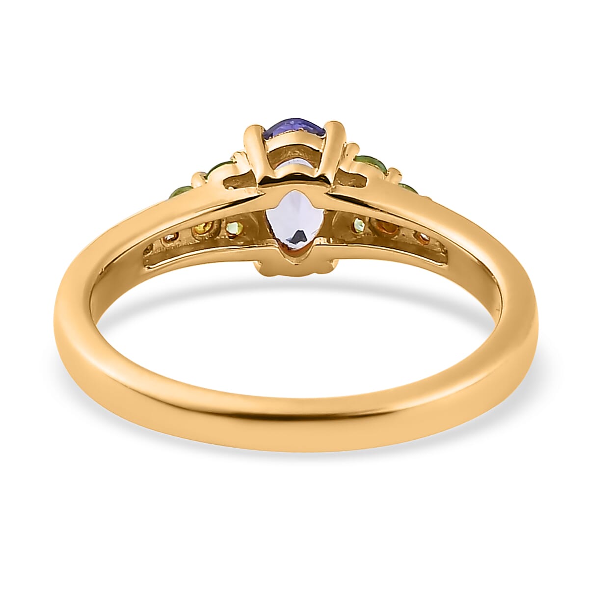 Tanzanite and Multi Gemstone Ring in Vermeil Yellow Gold Over Sterling Silver 0.75 ctw image number 4