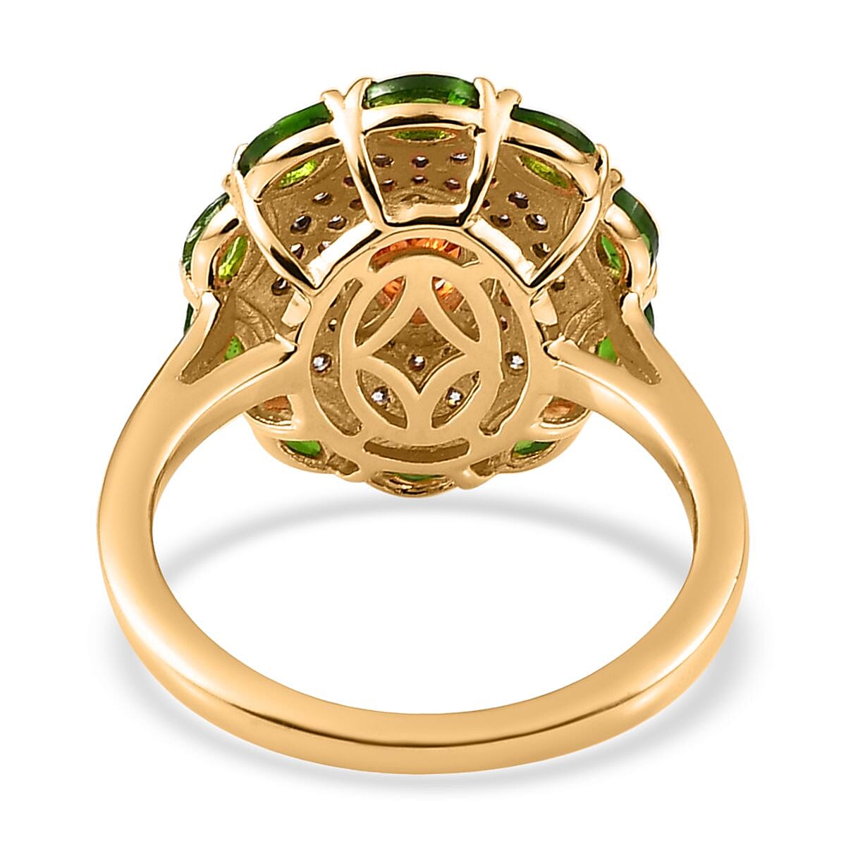 Premium Nigerian Spessartite Garnet and Multi Gemstone Ring in Vermeil Yellow Gold Over Sterling Silver (Size 6.0) 2.00 ctw image number 4