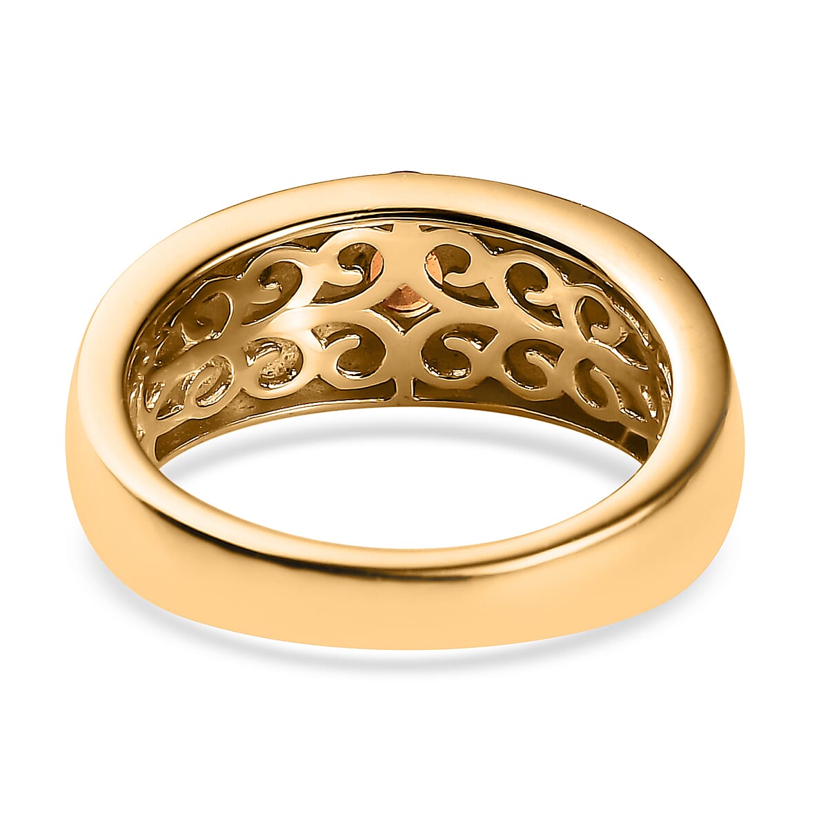 Premium Nigerian Spessartite Garnet and Moissanite Men's Ring in Vermeil Yellow Gold Over Sterling Silver (Size 11.0) 1.30 ctw image number 4