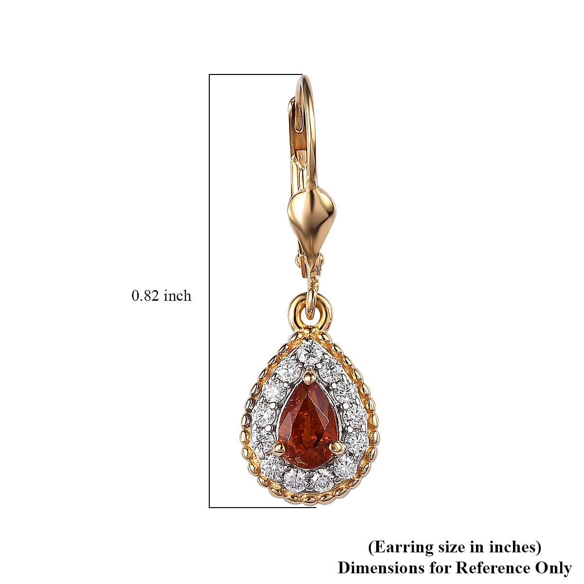 Premium Nigerian Spessartite Garnet and Moissanite Dangling Earrings in Vermeil YG Over Sterling Silver 1.75 ctw