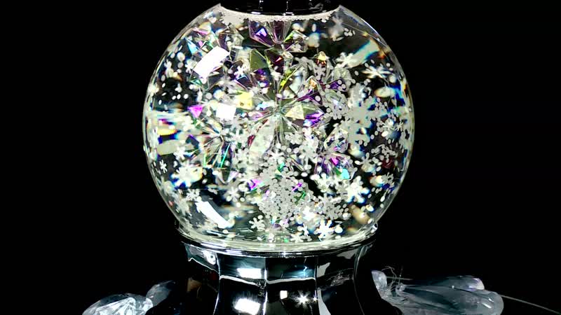 Closeout Snowflake Water Globe Candle Holder, Decorative Glass Candle Holder, Home Decor
