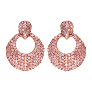 Natural Pink Diamond Earrings in Vermeil Rose Gold Over Sterling Silver 1.00 ctw