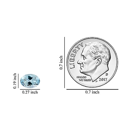 AAAA Santa Maria Aquamarine (Oval 7x5 mm) 0.80 ctw Loose gemstone